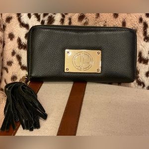 JACK FRENCH LONDON ~ Black Leather Wallet / Clutch ~ Soft Pebble Leather